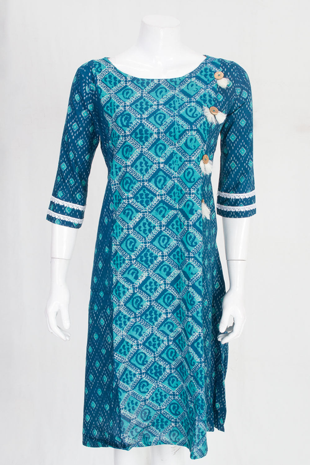 Blue Handcrafted Dabu Printed Cotton Kurta 10061606