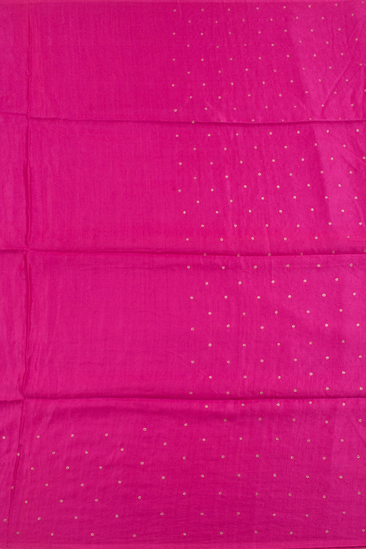 Fuschia Pink Handcrafted Bandhani Gajji Silk Saree 10059049