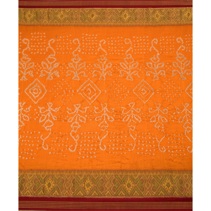 Kanjivaram Pure Zari Bandhani Ikat Silk Saree 10056407