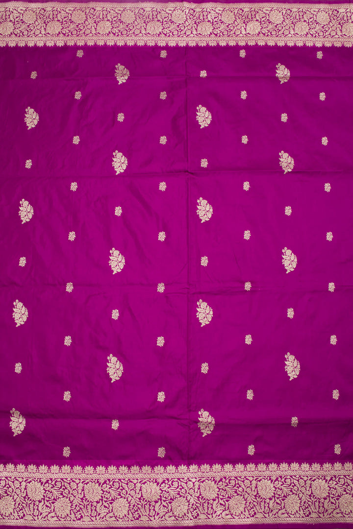 Magenta Handloom Banarasi Katan Silk Saree 10061286