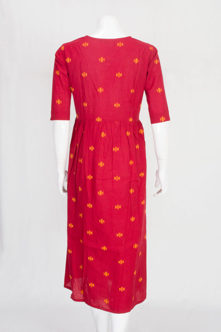 Red Handcrafted A Line Cotton Kurta 10061702