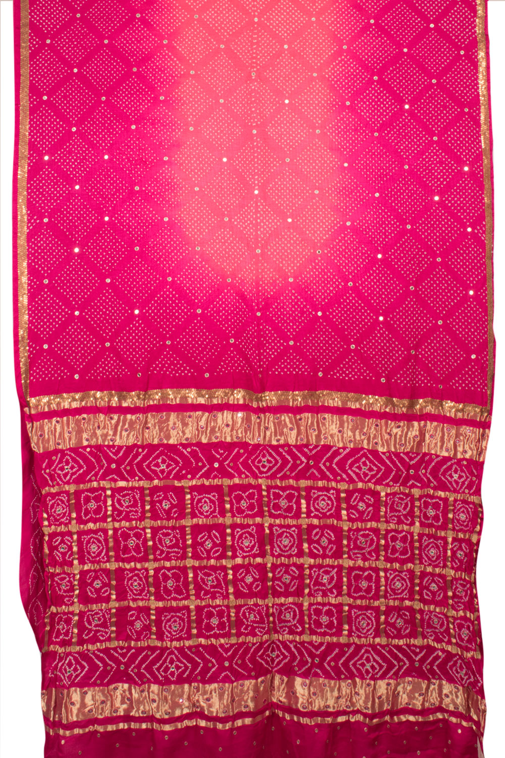 Handcrafted Bandhani Gajji Silk Saree 10059599