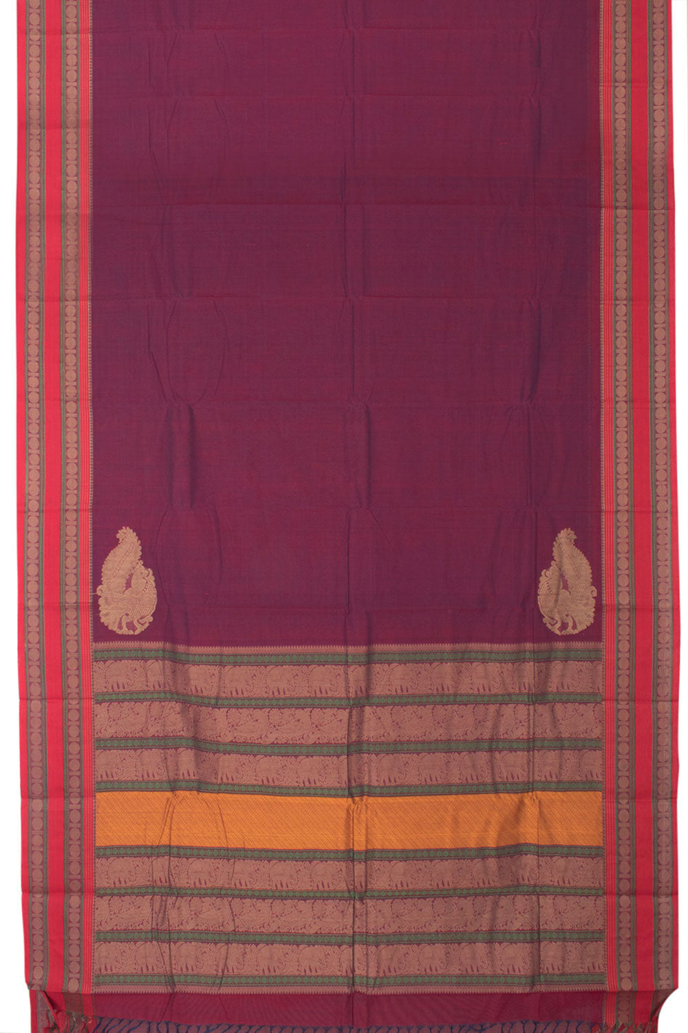 Magenta Handloom Kanchi Cotton Saree 10059550