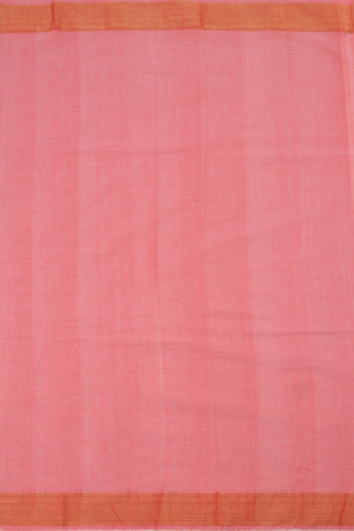 Salmon Pink Handwoven Hastakala Paithani Cotton Saree 10060189