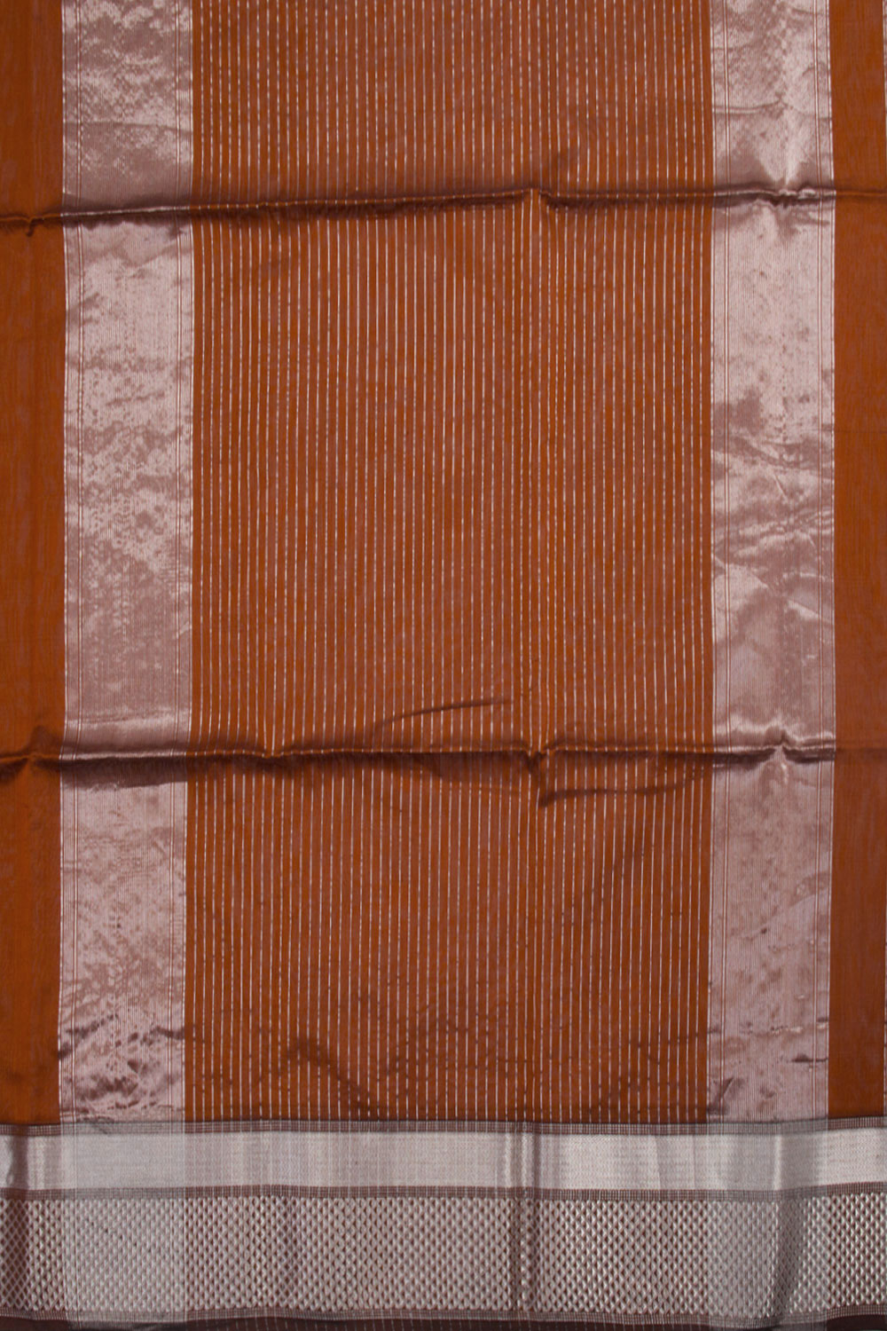 Brown Handloom Maheshwari Silk Cotton Saree 10062225