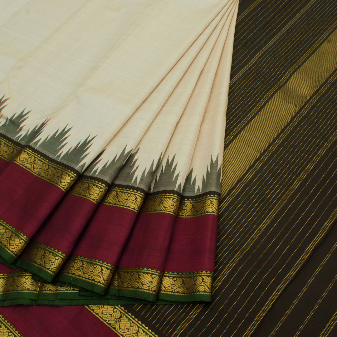 Handloom Pure Zari Korvai Kanjivaram Silk Saree 10056241