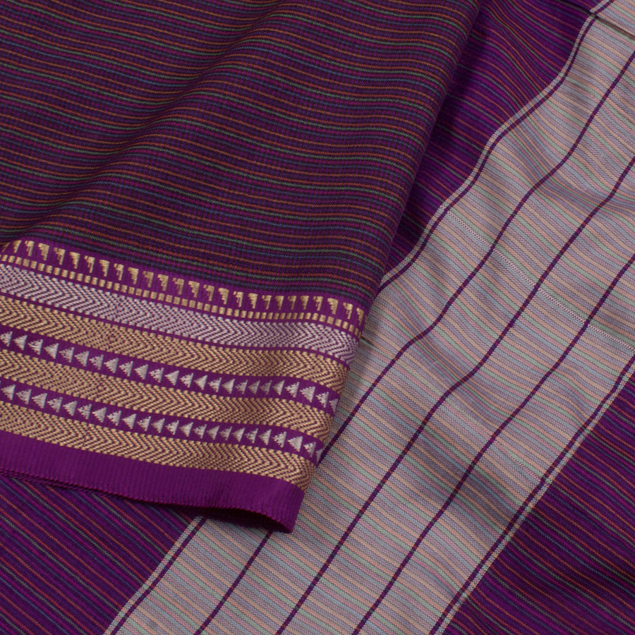 Handloom Narayanpet Cotton Saree with Multicolour Stripes Design