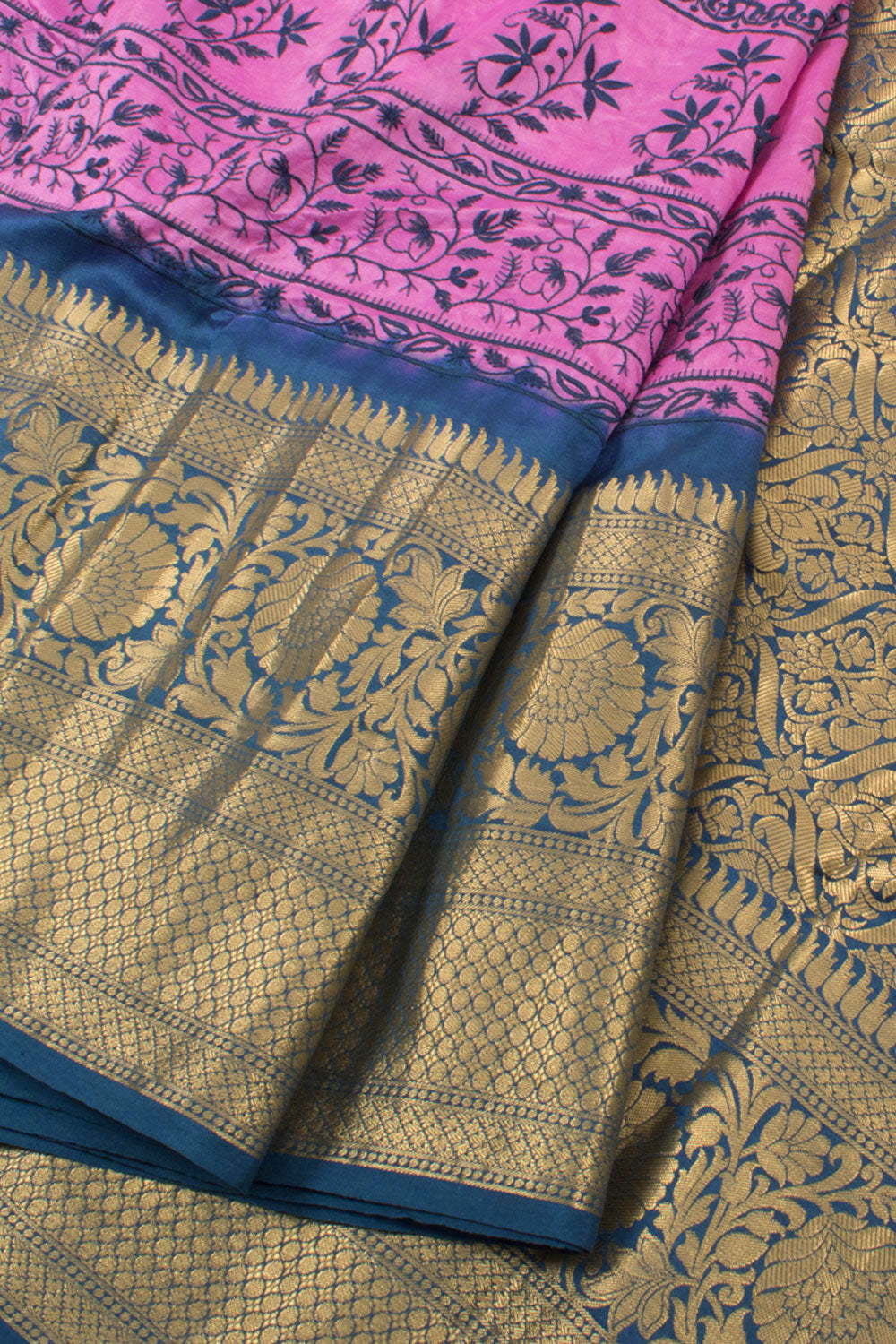 Embroidered Kanjivaram Pure Silk Saree 10058215