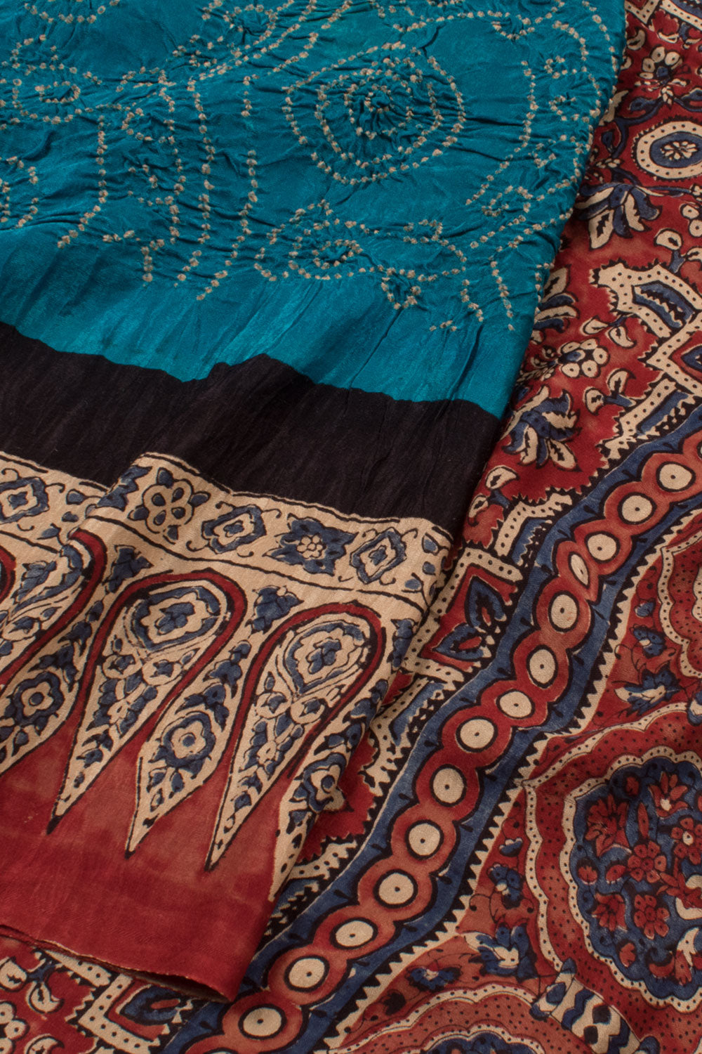 Ajrak Bandhani Gaji Silk Saree 09 - Bandhani - Bandhani - Kutch