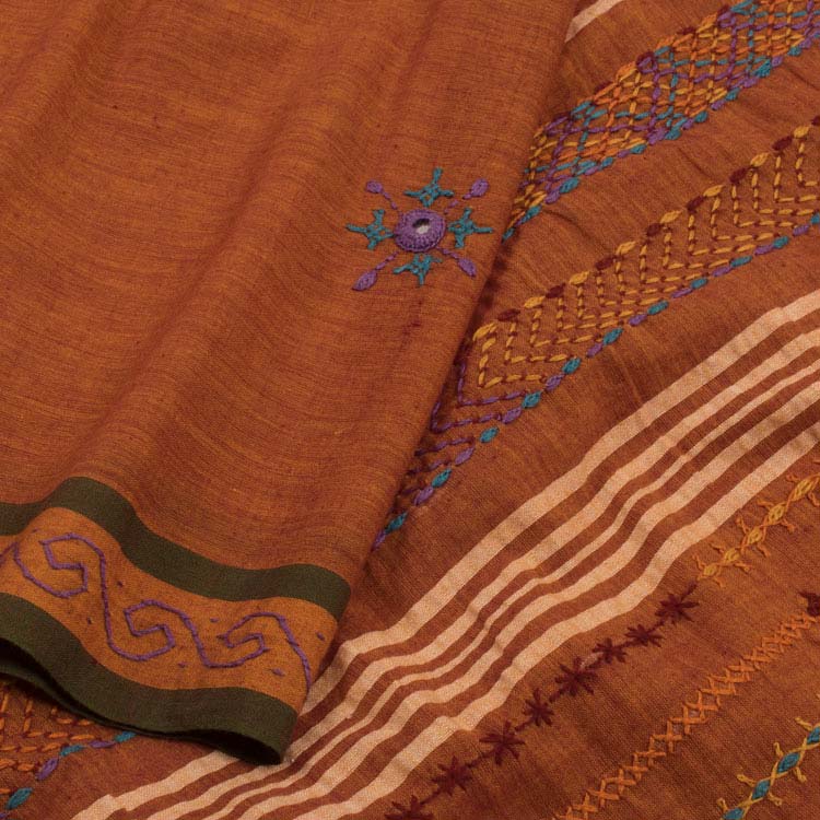 Ikat silk cotton saree green and orange with allover ikat weaves & mir –  Cherrypick