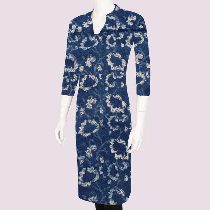 Bagru Printed Cotton Indigo Dye Kurta Material 10040910