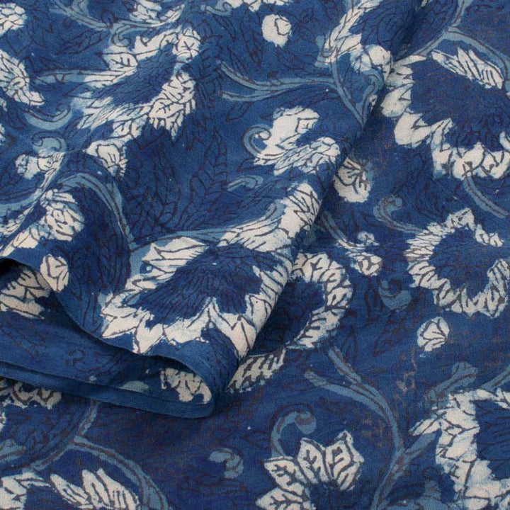 Bagru Printed Cotton Indigo Dye Kurta Material 10040910