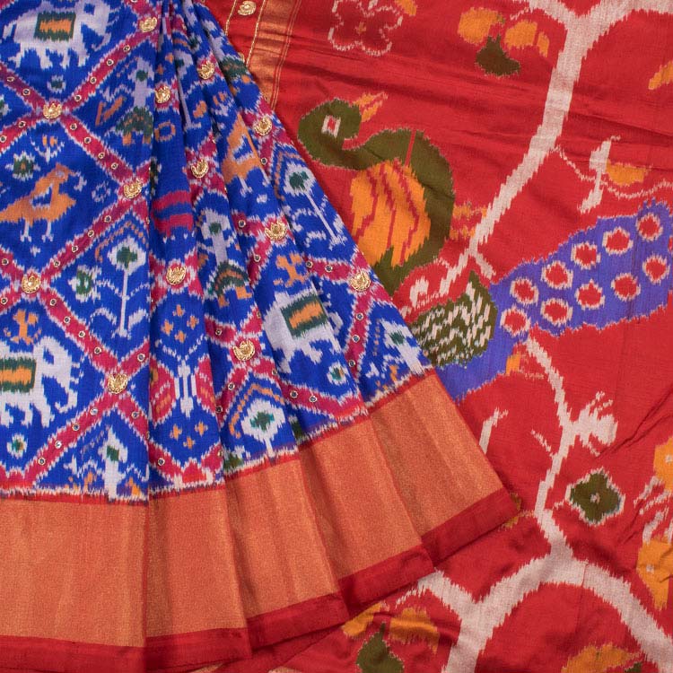 Party Wear Handloom Pochampally Ikat silk sarees, 6.3 m (with blouse piece)  at Rs 9000 in Pochampalle