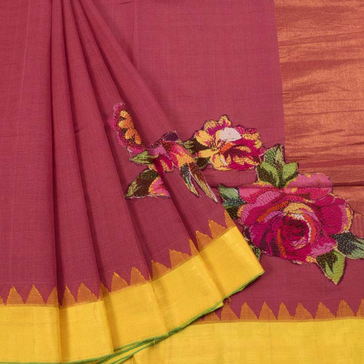 Handloom Natural Dye Khadi Cotton Saree 10058403 – Avishya.com